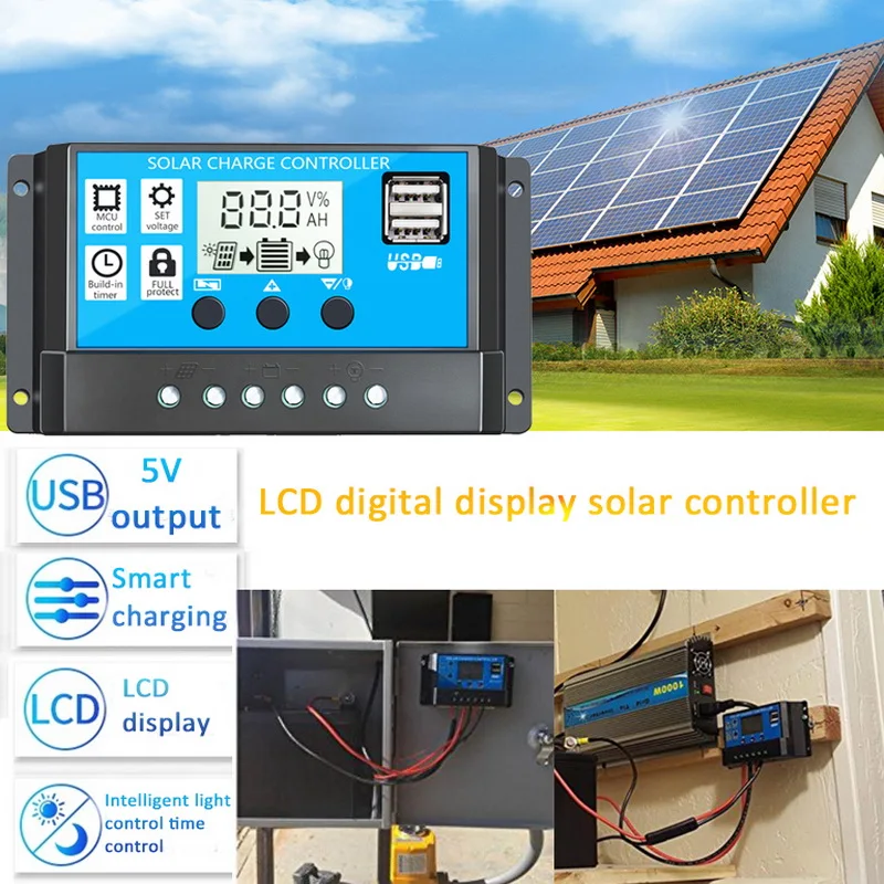 За максимальной точкой мощности Солнечный Контроллер заряда 12 V/24 V 10/20/30A режимы