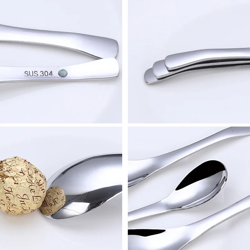 Прочные ложки для супа из нержавеющей стали со слегка изогнутой ручкой 304 ложка