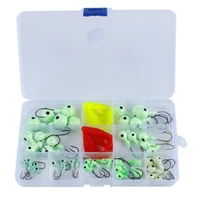 one piece luya hook lead head hook soft bait set luminous color primary color with barbed combo set