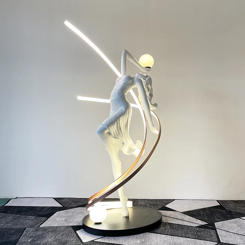 

Humanoid Art Sculpture Floor Lamp Designer Shopping Mall Club Sales Department Dance Goddess Decoration Floor Lamp