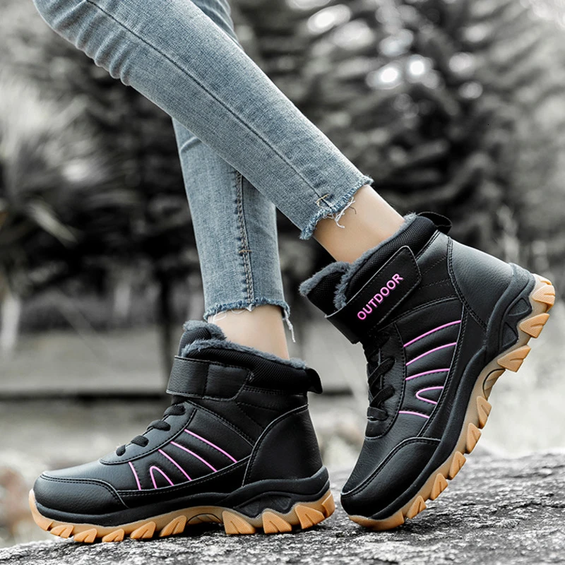 Женская зимняя обувь зимние ботинки с мехом теплые водонепроницаемые кроссовки