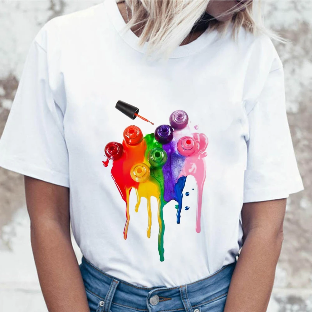 Европейский и американский стиль новая футболка женская мода тренд короткий