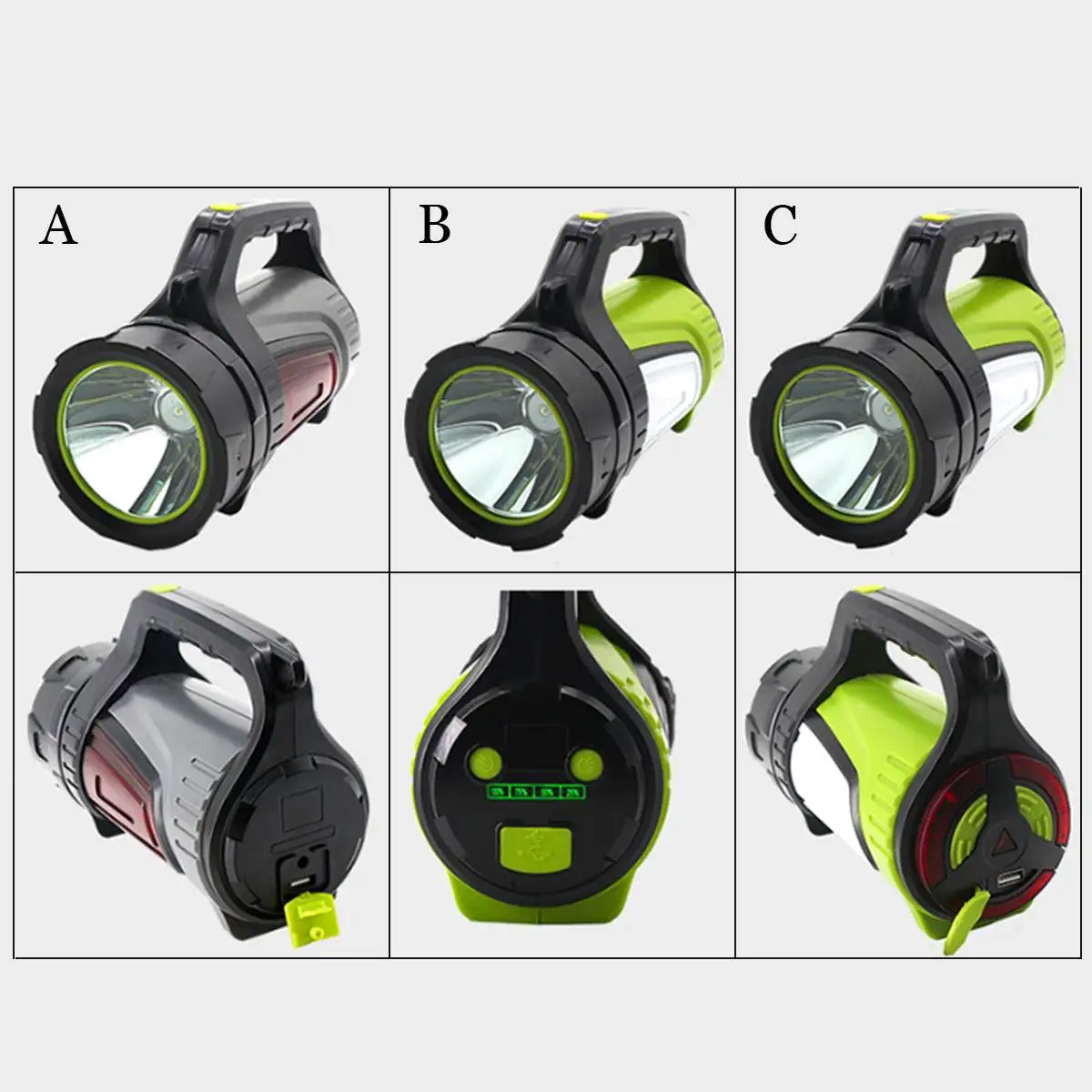 

3500LM USB Charging LED Work Light Torch 10000mAh Battery Spotlight Hand Lamp Camping Lantern Searchlight for Hiking Hunting