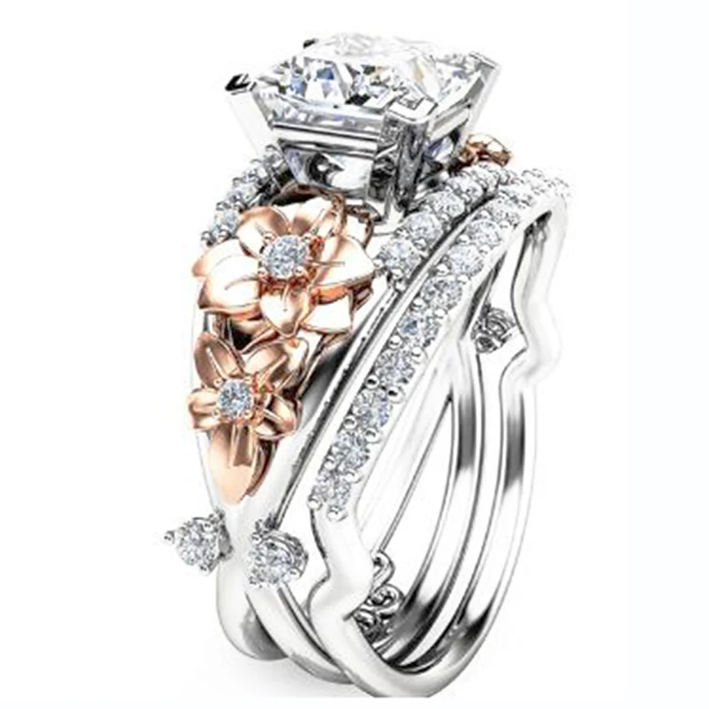 Серебряное кольцо золотое покрытый Цирконий аристократическое элегантное