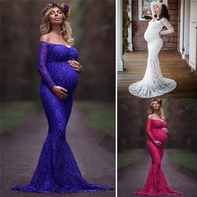 Высококачественное женское платье для беременных фотосессии летнее кружевное