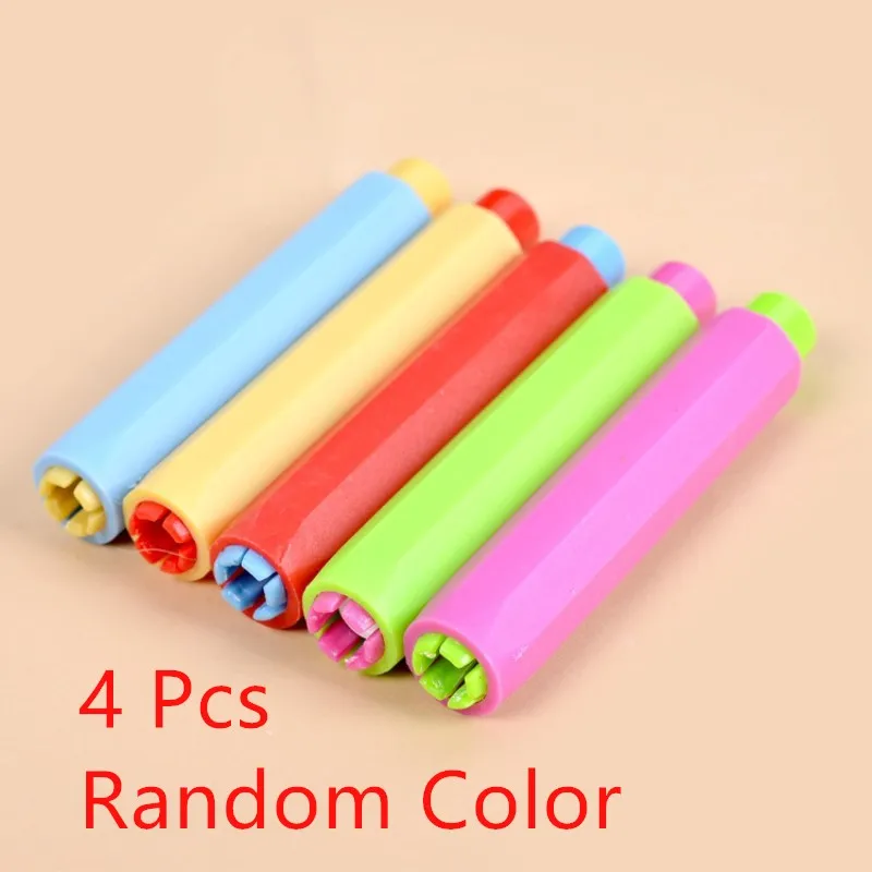 Random Color 4Pcs 4 шт., Беспыльные держатели для мела, держатель, ручка, Porta Tiza, мел, зажим, не пылезащитный, для обучения на доске, настенная наклейка, маркер для мела - Цвет: Random Color 4Pcs