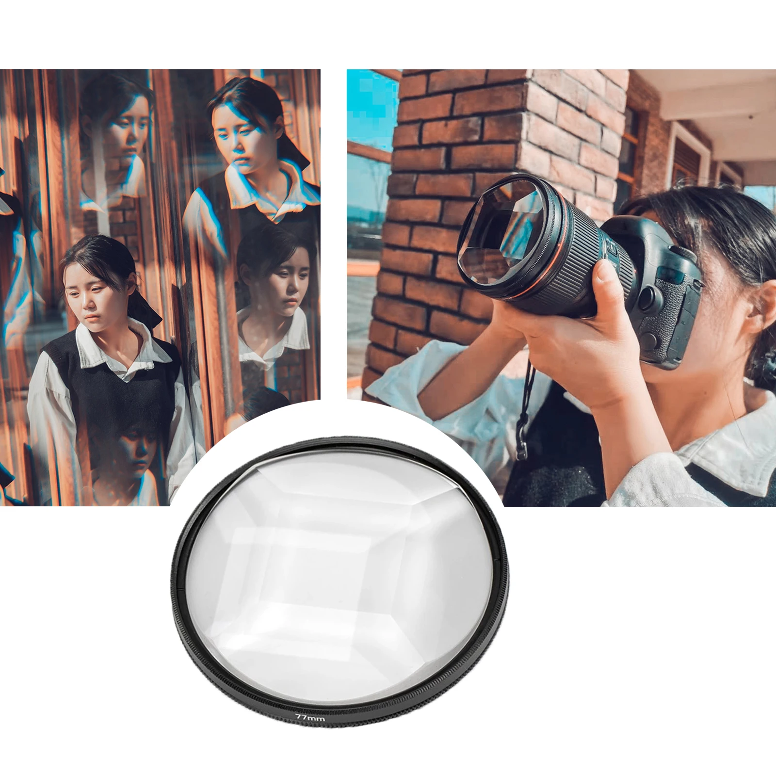 

SLR Camera Special Effects Lens Accessories Filter Triangular Prism 77mm Multiple Image