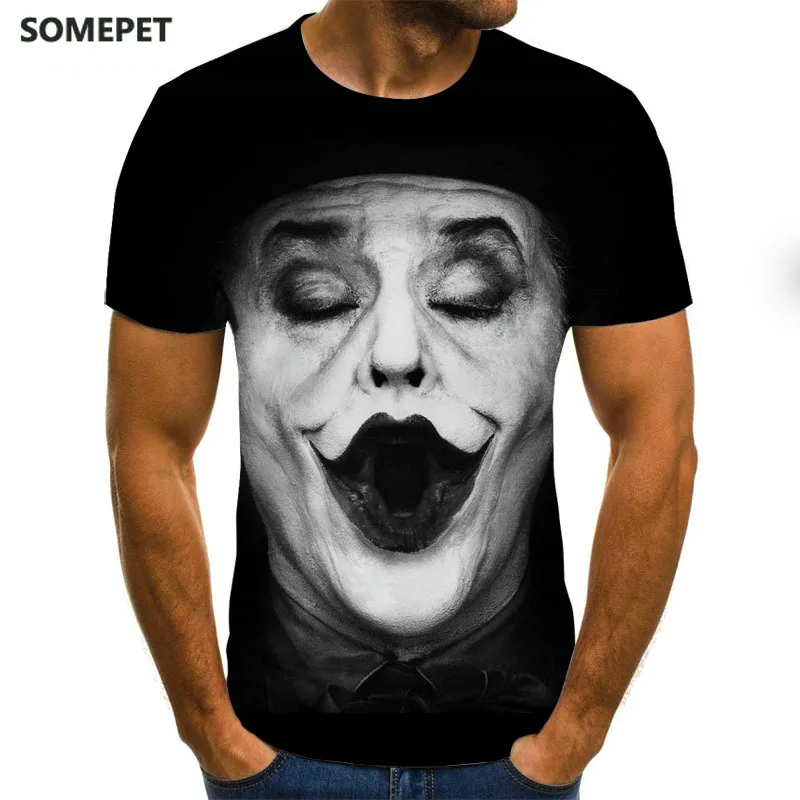 

2020 Mens T Shirts Fashion Summer Short Sleeve Ghost Rider Cool T-Shirt Blue Print Tops Fire Tshirt Men