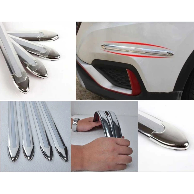 4 шт./компл. серебро хром бампер угловой край гвардии протектор Защитная Авто