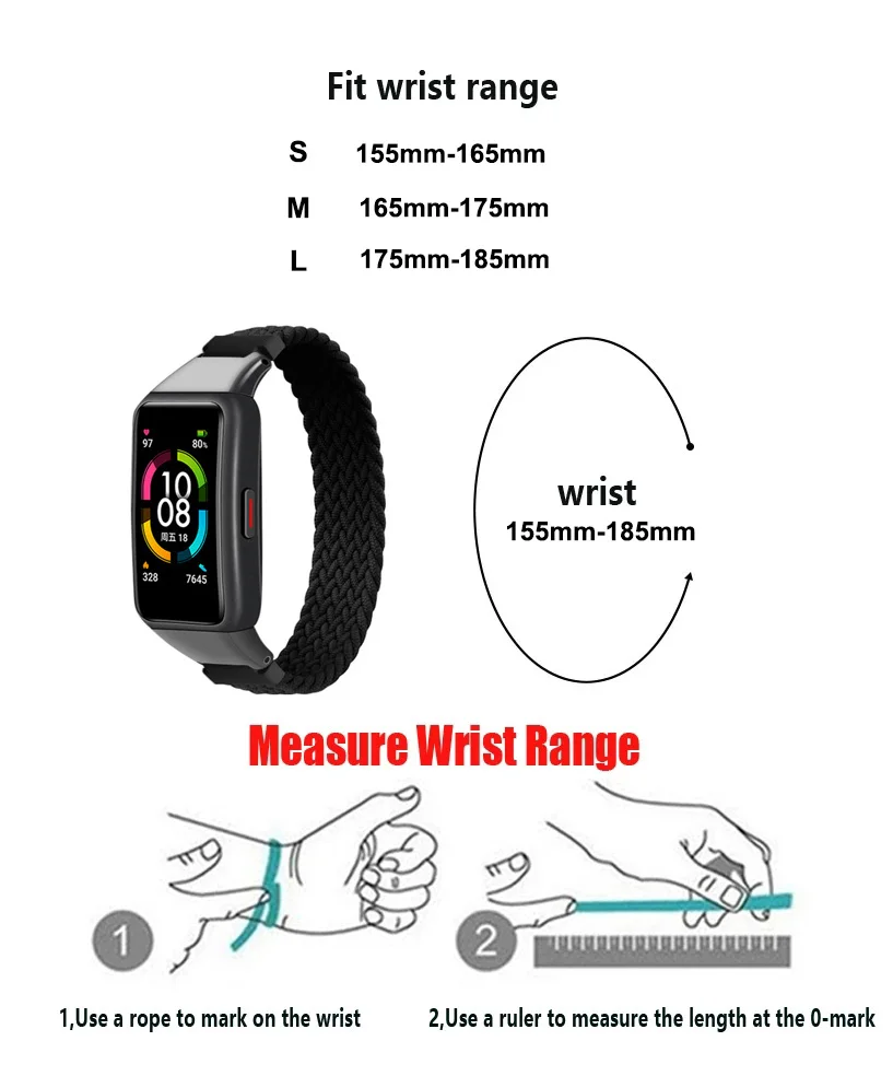 Ремешок нейлоновый для Huawei Honor Band 6 эластичный спортивный браслет смарт-часов |