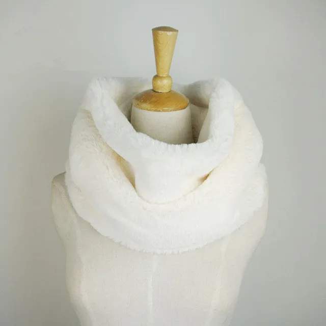 

Faux Fur Winter Scarf Women Fur Collar Ring Scarves Lady Pashmina Wraps Shawls Winter Neckwear Bandana