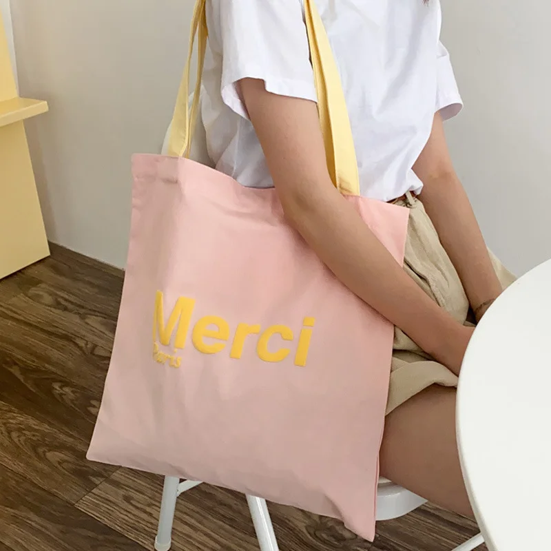 

Paris Women Cotton Canvas Shoulder Bags 3D French Print Eco Cloth Grocery Shopping Bag Books Handbag Casual Tote For Ladies