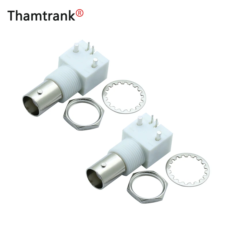 BNC гнездо прямоугольный панельный кронштейн пластиковый тип белая печатная плата монтаж с гайкой разъем