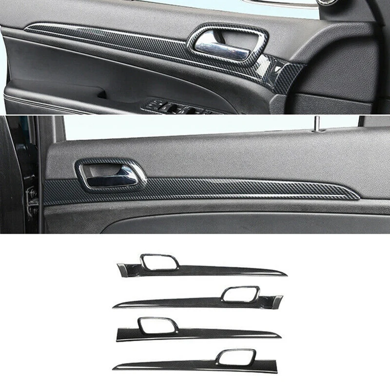 4 шт. внутренняя дверная ручка из углеродного волокна отделка панели для Jeep Grand