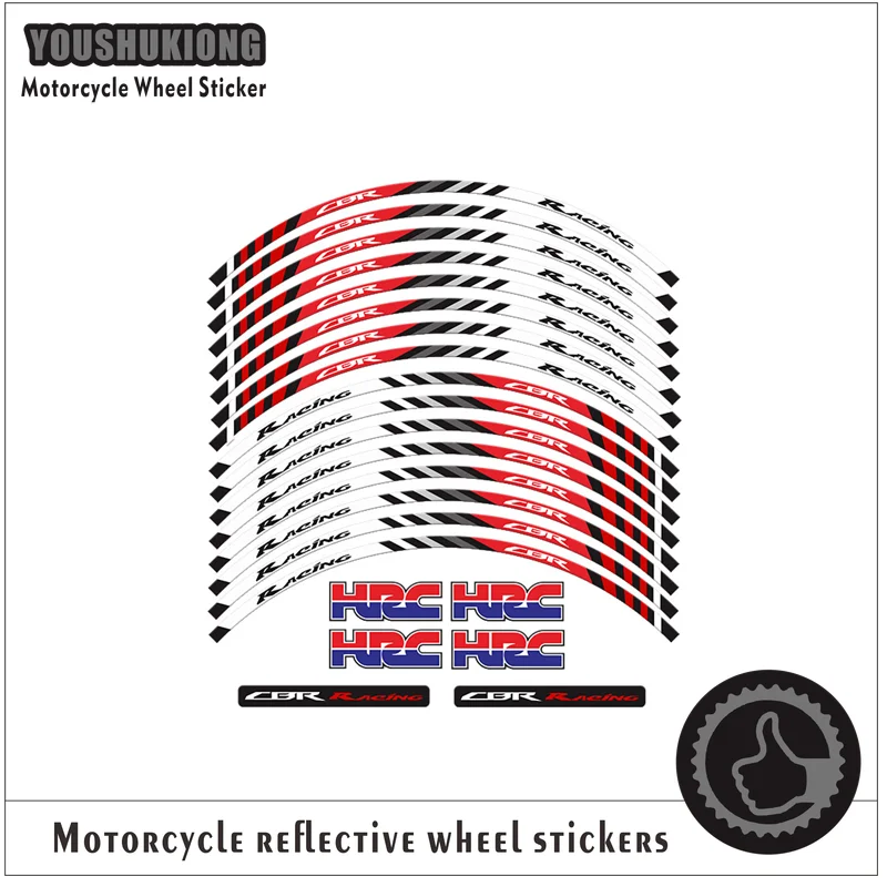 Наклейки на колеса мотоцикла светоотражающая лента для шин 17 дюймов CBR CBR600RR CBR1000RR