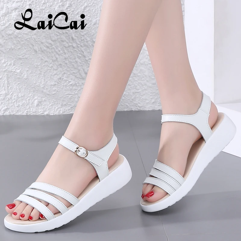 Новинка Лидер продаж летние модные женские сандалии низкий клиновидный каблук с