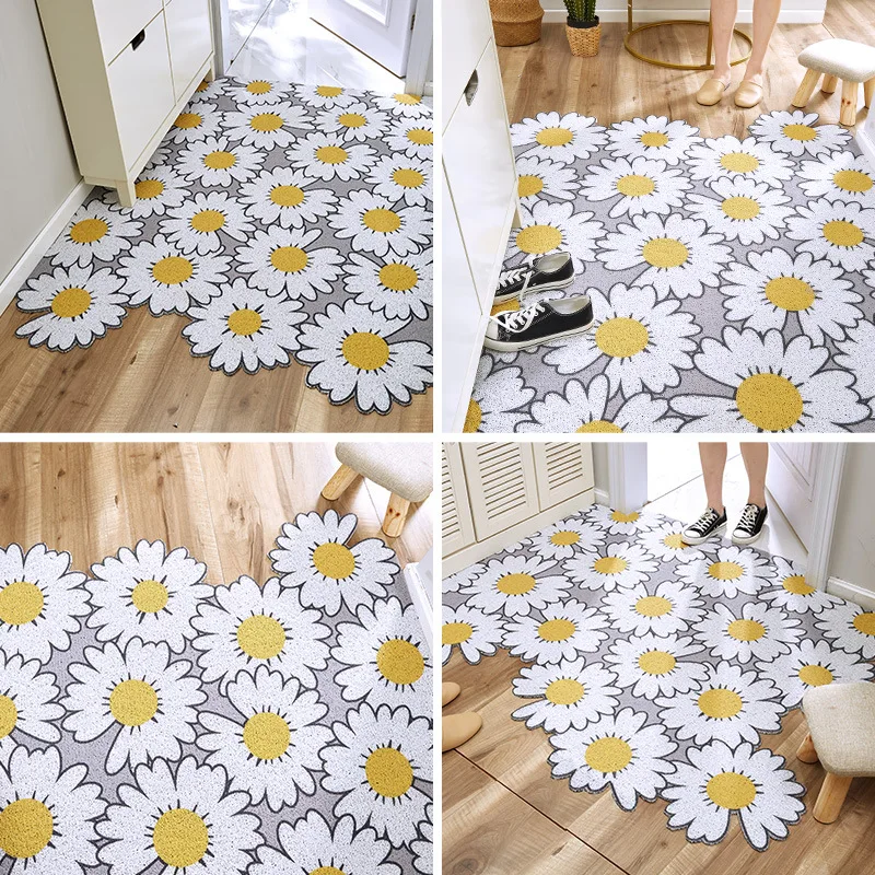 Nordic floor mat silk ring carpet home entrance hall door porch anti-skid wipe can be freely cut | Дом и сад