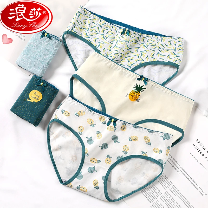 LANGSHA/5 шт./лот Женские трусики Хлопковое сексуальное бесшовное нижнее белье
