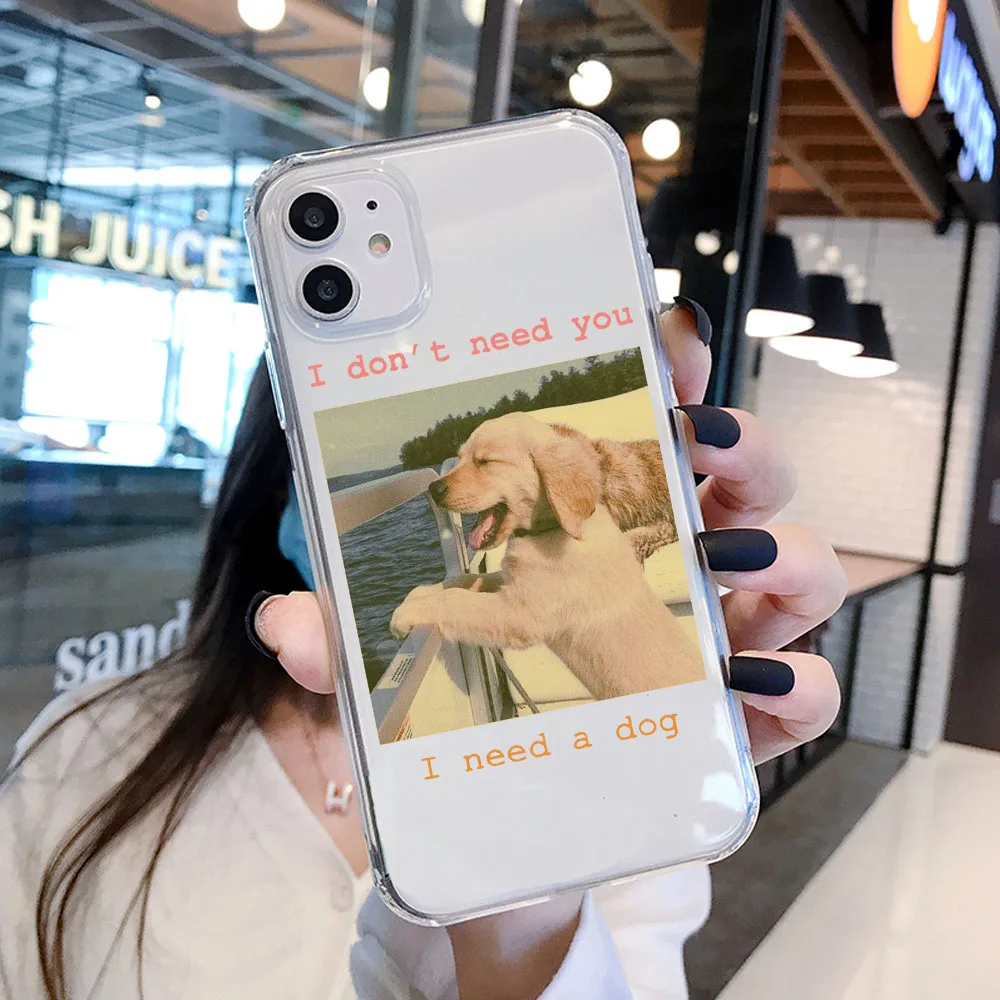 Силиконовый прозрачный чехол для iPhone 12 11 Pro XS Max XR X SE 2020 с милыми кошками собаками