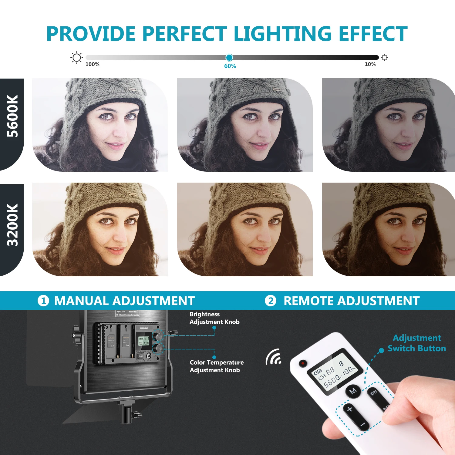 Neewer 2.4G 660 LED Video Light with LCD Screen and Wireless Remote for Portrait Product Photography Studio Shooting | Электроника