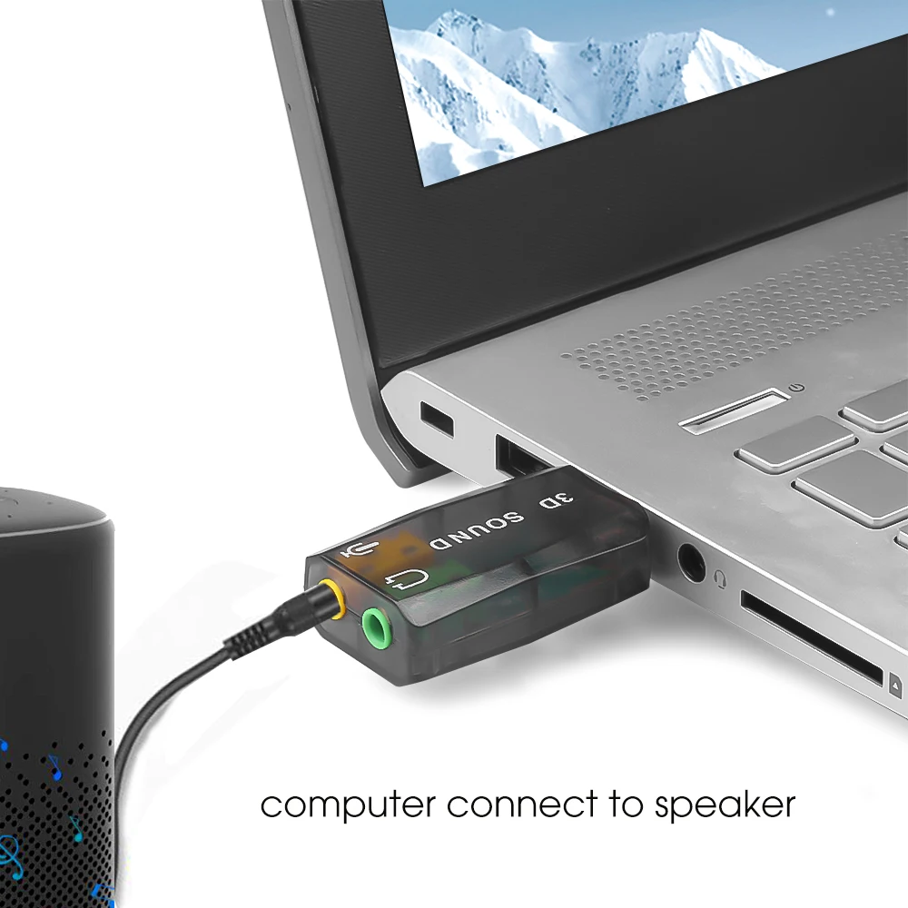 Горячая внешняя звуковая карта kebidu 3D USB 5 1 канальный адаптер звуковой карты 3 мм
