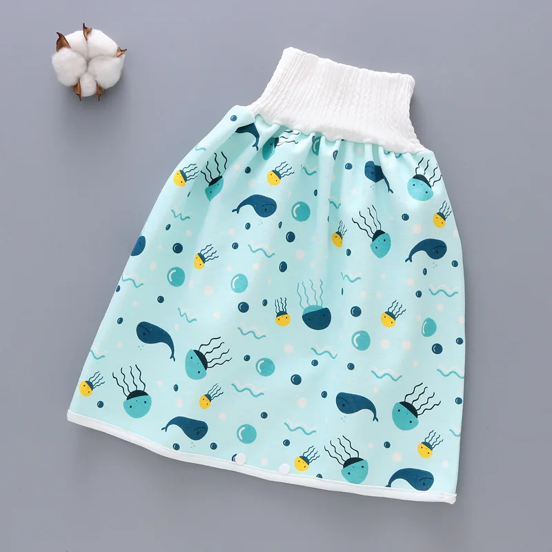 Almohadilla impermeable para dormir de 0 a 12 a&ntilde;os, falda de pa&ntilde;al de algod&oacute;n de cintura alta, pantalones de entrenamiento para ni&ntilde;os, pa&ntilde;al de tela reutilizable para beb&eacute;, gran vendedor-3