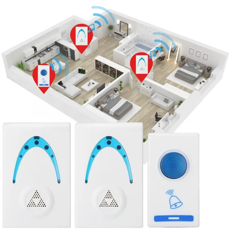 Профессиональный беспроводной дверной звонок для дома 23A 12 в 32 мелодии 1 пульт