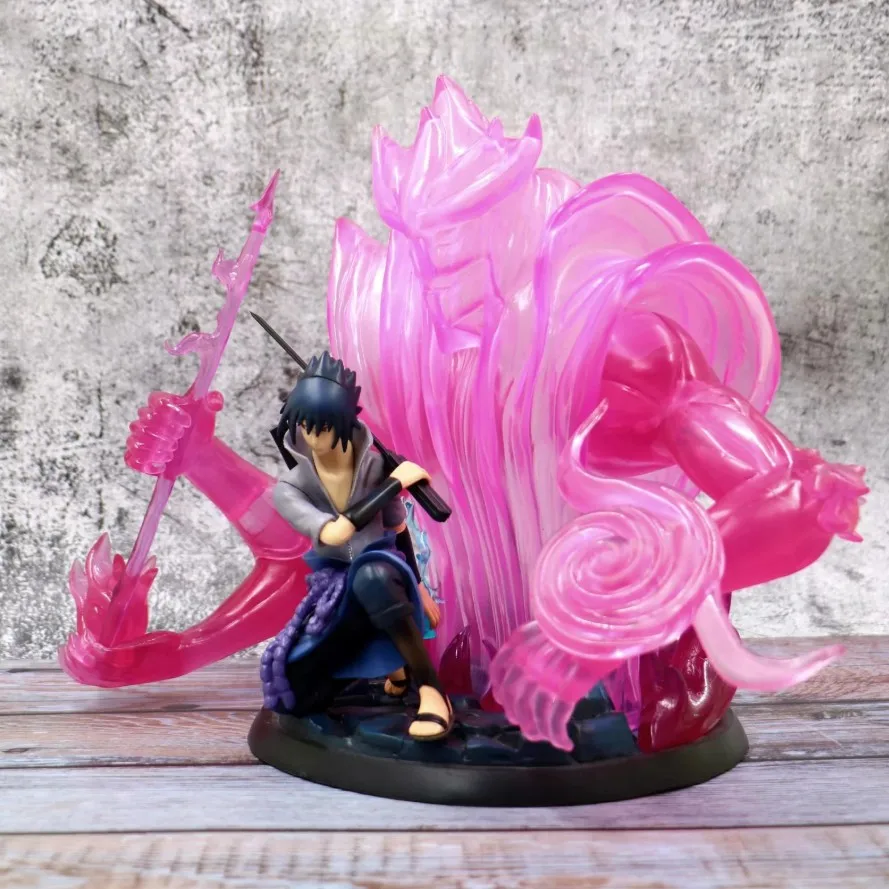 

Anime 30CM Boruto Shippuden Uchiha Pink Sasuke Susanoo Tempestuous God of Valour Sharingan Action Figure T30