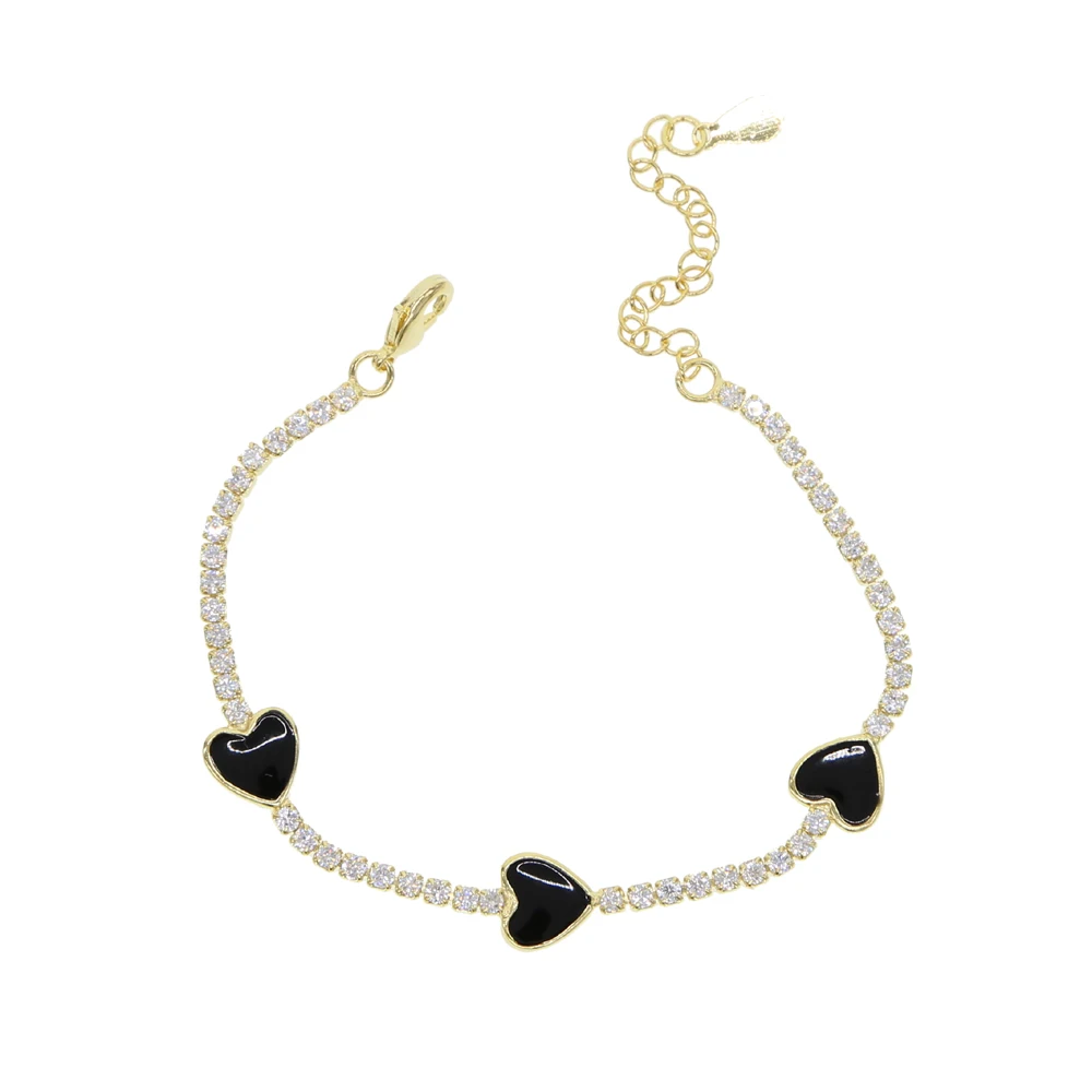 Новинка 2019 браслет с фианитами и простое эмалированное геометрическое ожерелье