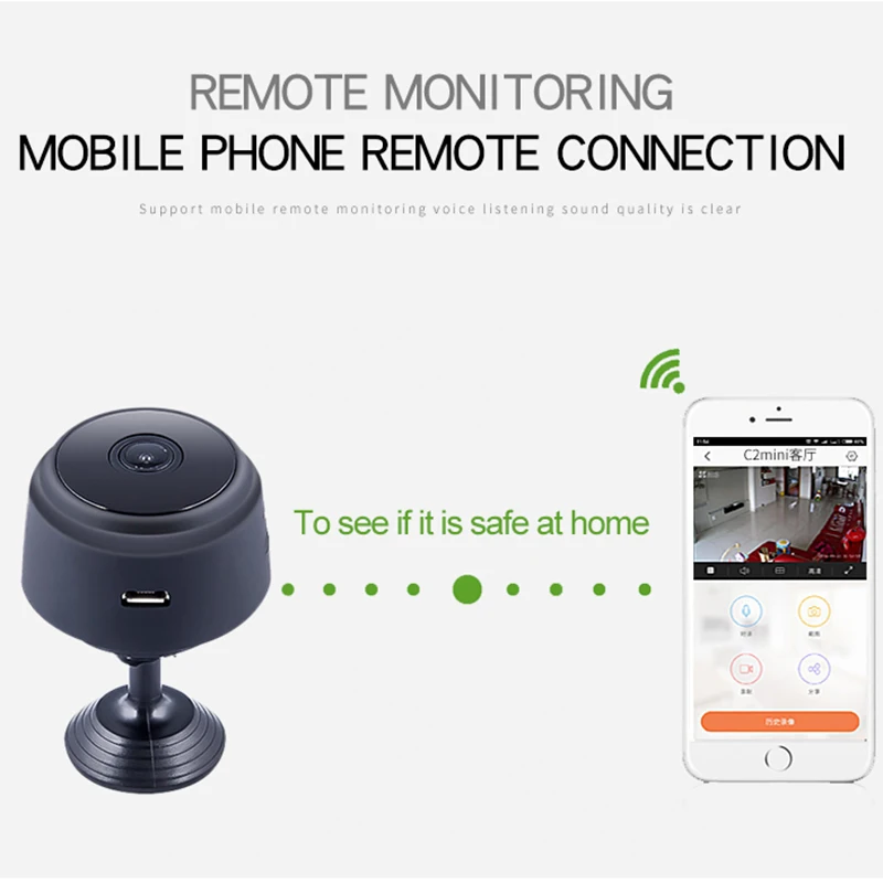 

HD 1080P Invisible WiFi Mini Camera Motion Detection+Night Vision Remote Monitoring With Magnetic Holder