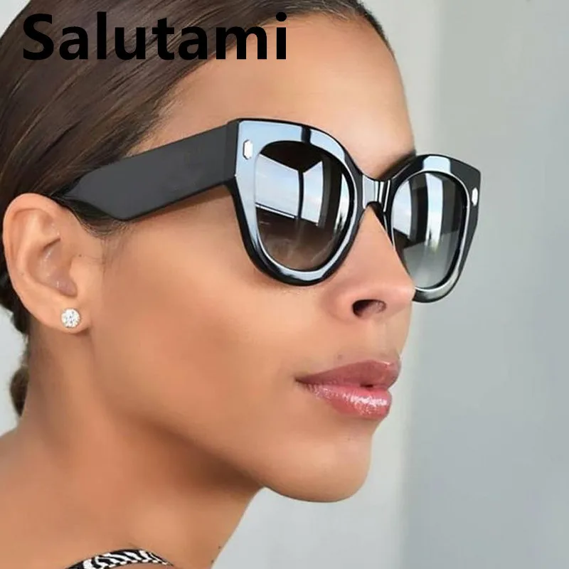 2021 новый модный бренд круглые солнцезащитные очки кошачий глаз для женщин