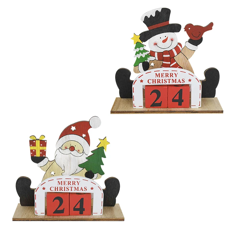 

Christmas Wooden Santa Claus Countdown Calendar Xmas Table Decor Merry Chistmas Advent Calendar New Year 2021 Noel
