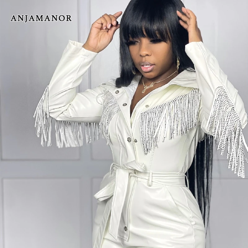 

Женский комбинезон из ПУ кожи, с длинным рукавом, батальных размеров