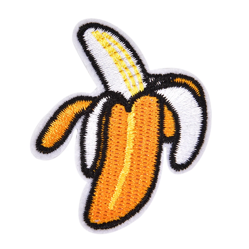 Вышитый Утюг на пластыри Фрукты Банан DIY аксессуары для одежды ткань наклейки