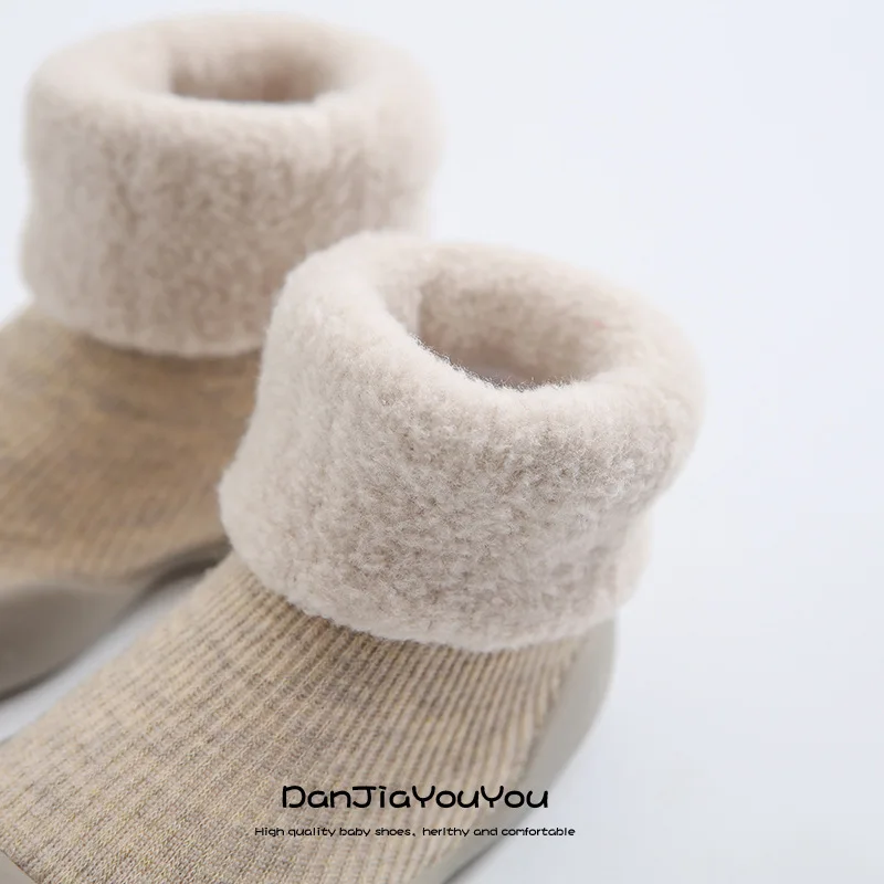 Утолщенные детские носки зимняя очень теплая обувь для малышей мальчиков и