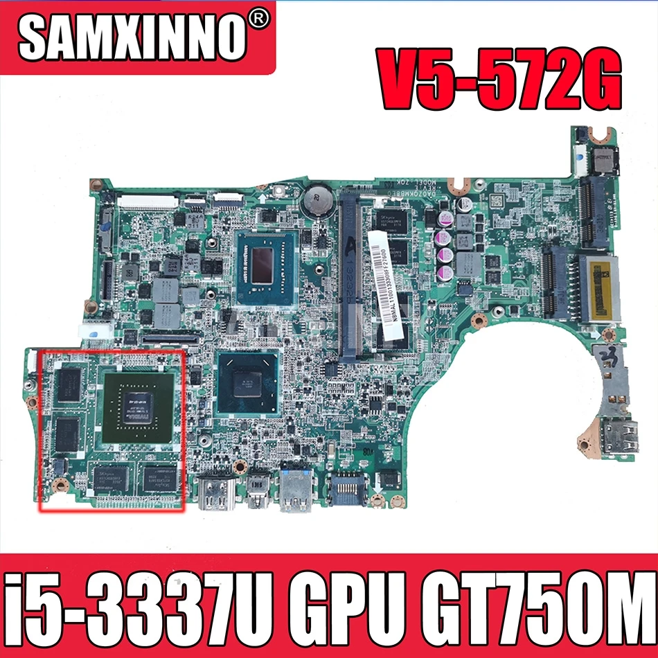 

DA0ZQKMB8E0 для ACER V5-572G V5-472G V4472 V5-572 ноутбук материнская плата Процессор i5 3337U GPU GT750M 4 Гб Оперативная память 4 ГБ 100% тесты работы