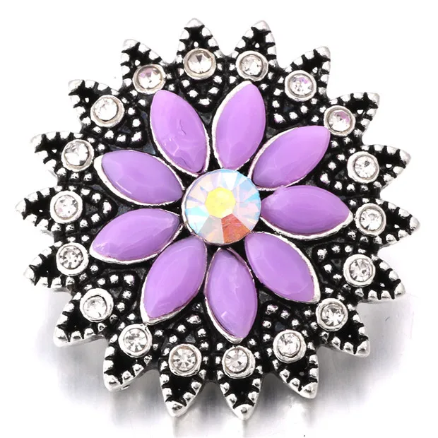 18 мм кнопки 5 Цвета Стразы с рисунком &quotПодсолнух&quot стиль Хрустальные оснастки