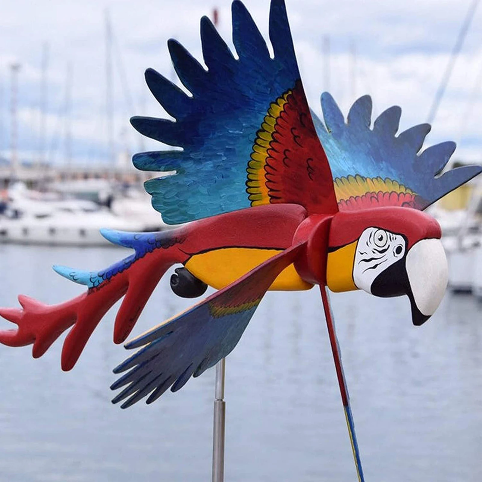 

Whirligig Parrot Windmill Birds Wind Spinner Art Sculpture For Garden Yard Courtyard Lawn Animal Decoration Stakes Wind Spinners