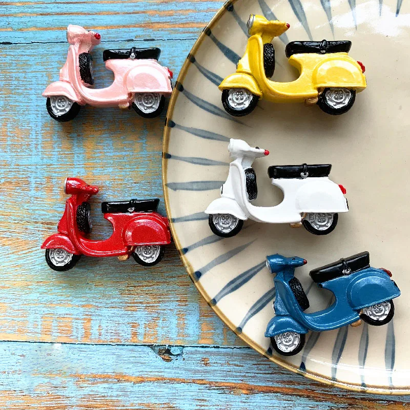 Креативные 3d мотоциклетные Мультяшные транспортные наклейки на холодильник