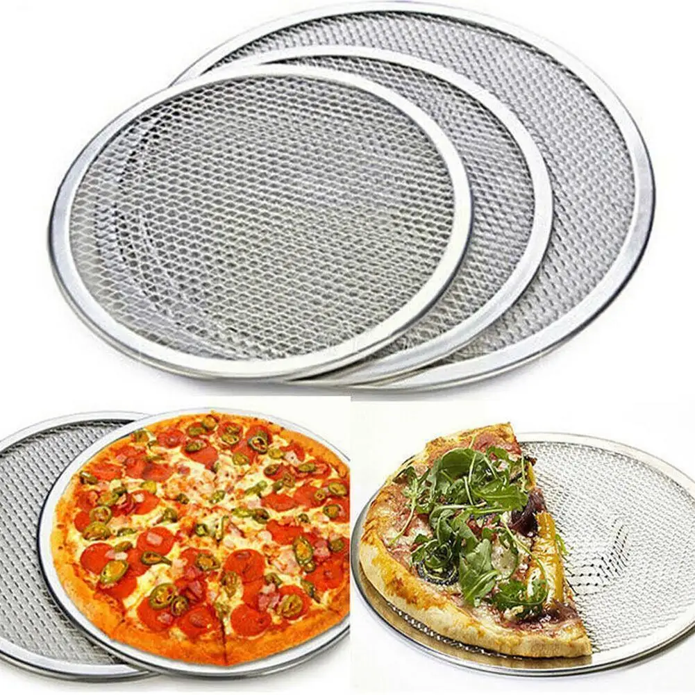 

1 шт. антипригарная сковорода для пиццы, противень для выпечки, металлический сетчатый лоток, Новая Металлическая посуда для выпечки, металл...