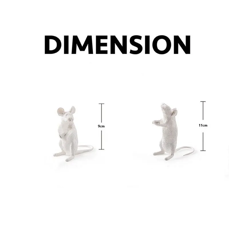 

Mouse Resin Decor Night Light Desktop Decor Cartoon LED Animal Night Lamps Children's Room Bedside Lamps Mouse Gifts Table Light