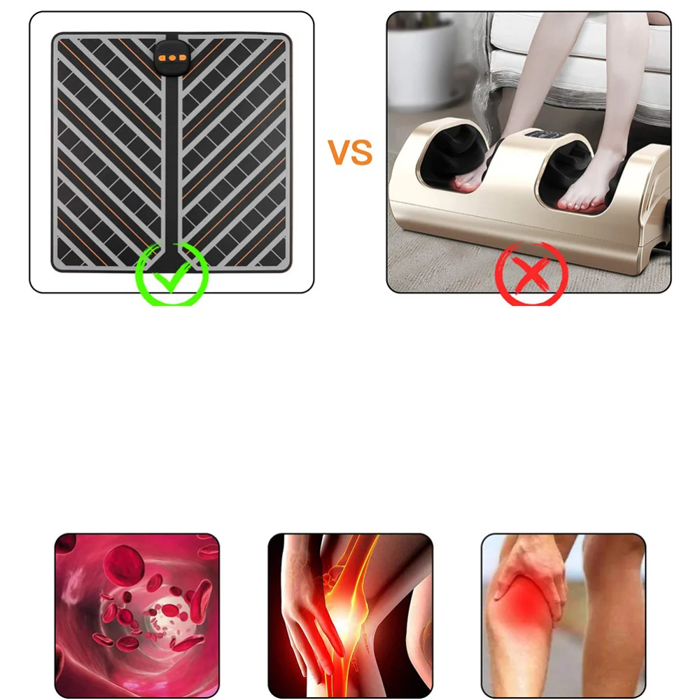 

Foot Massager Foot Relaxing Mat Foot Tool Foot Care Accessories without Battery Black