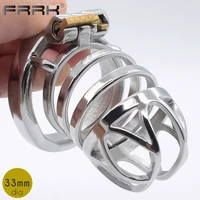 frrk male chastity penis cage sg metal cock rings steel bondage devices bdsm securely locked adult sex toys for men cbt play