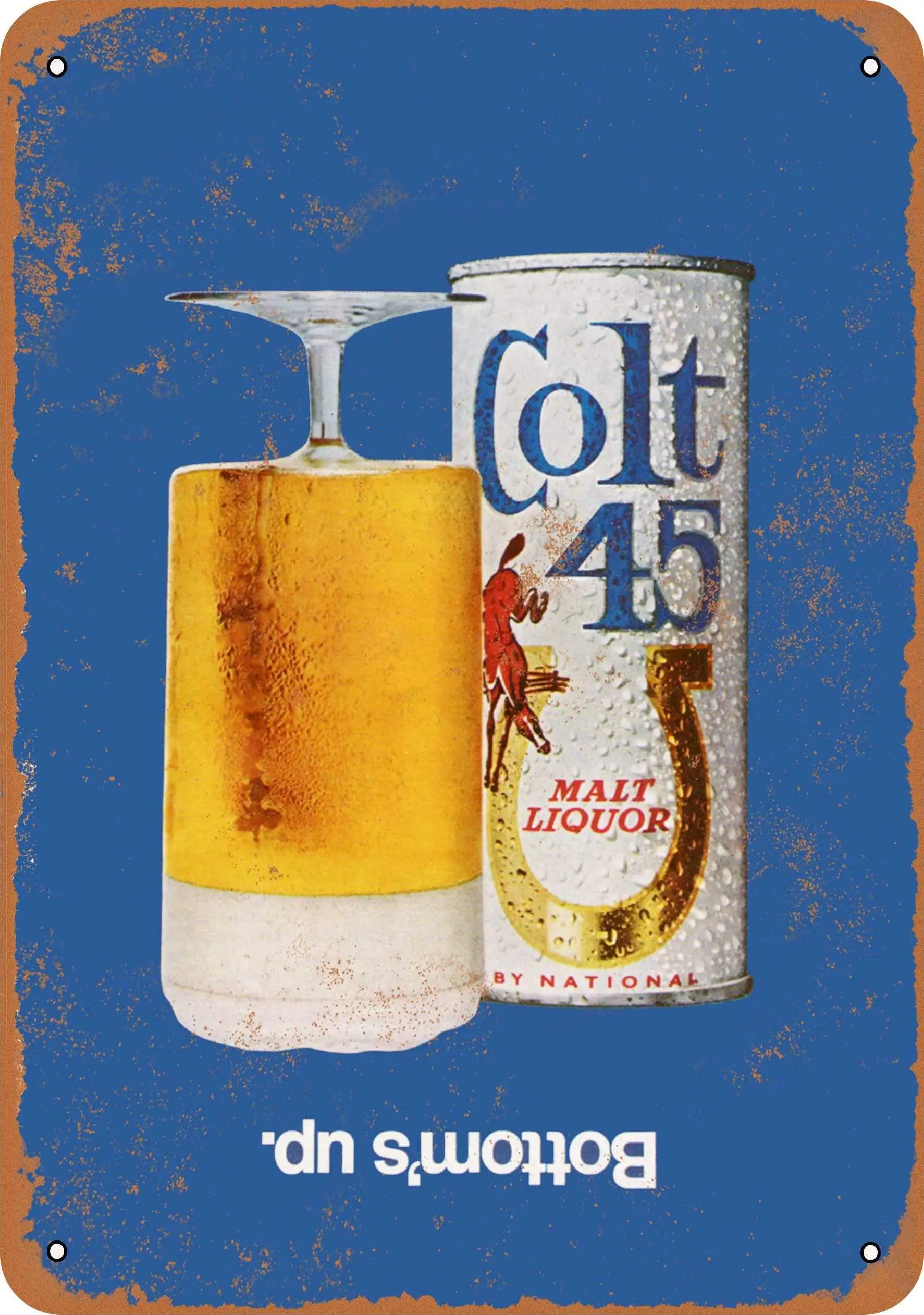 

SLALL 1970 Colt 45 Malt Liquor Retro Street Sign Household Metal Tin Sign Bar Cafe Car Motorcycle Garage Decoration