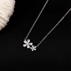 Цепочка серебряного цвета с подвеской в виде цветка из циркония, чокер, ожерелье для женщин и девушек, ювелирные украшения dz121