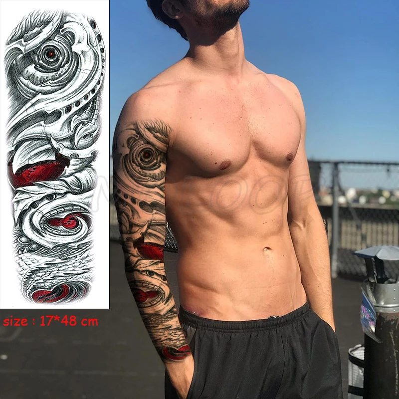 Полноразмерная Водонепроницаемая временная татуировка на руку наклейка с