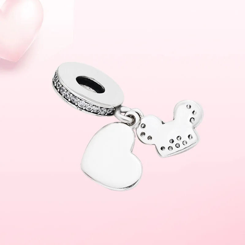 

925 Sterling Silver charm Mouse bow MOM Dangle charm pendant jewelry Fit Original Pandora for women fashion jewelry gift