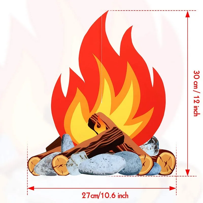 Забавное объемное пламя картонное искусственное бумажное огонь праздничные
