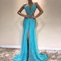 sexy prom dresses 2020 backless long charming cap sleeve mermaid prom gown sequins split evening party dresses vestidos de gala
