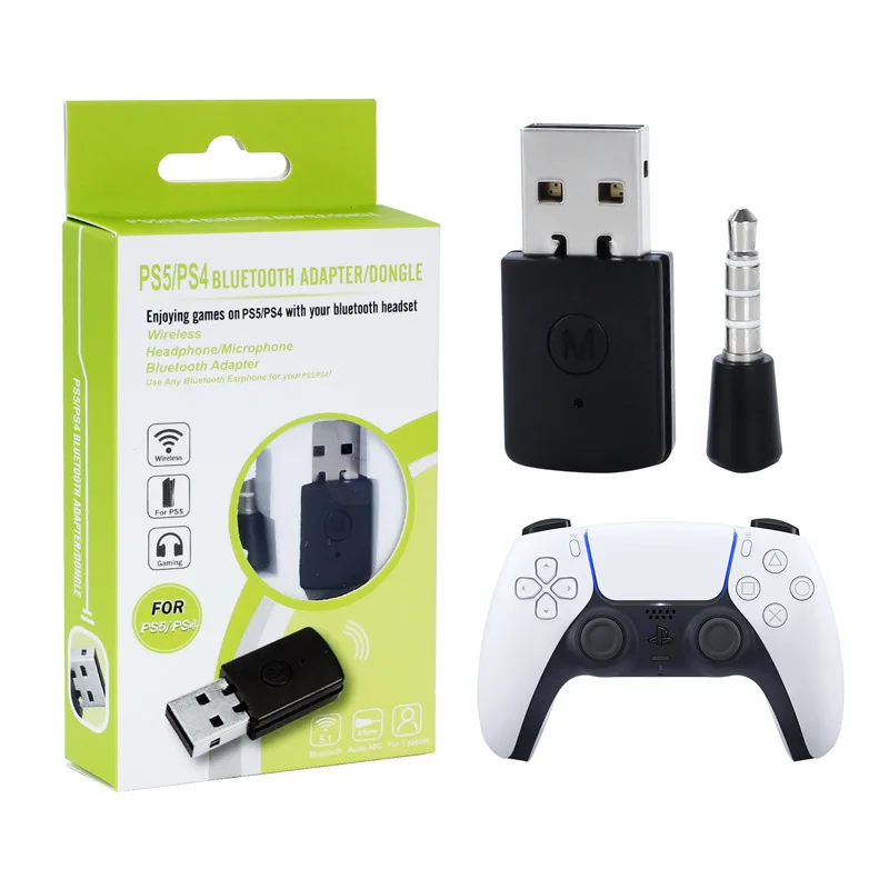 Фото USB-адаптер Bluetooth-передатчик для PS5 Playstation 5 Bluetooth 4 0 гарнитуры приемник PS4 игровой